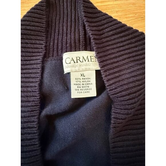 Carmen Marco Valvo Women’s Sweater Size XL Blue - Picture 3 of 3